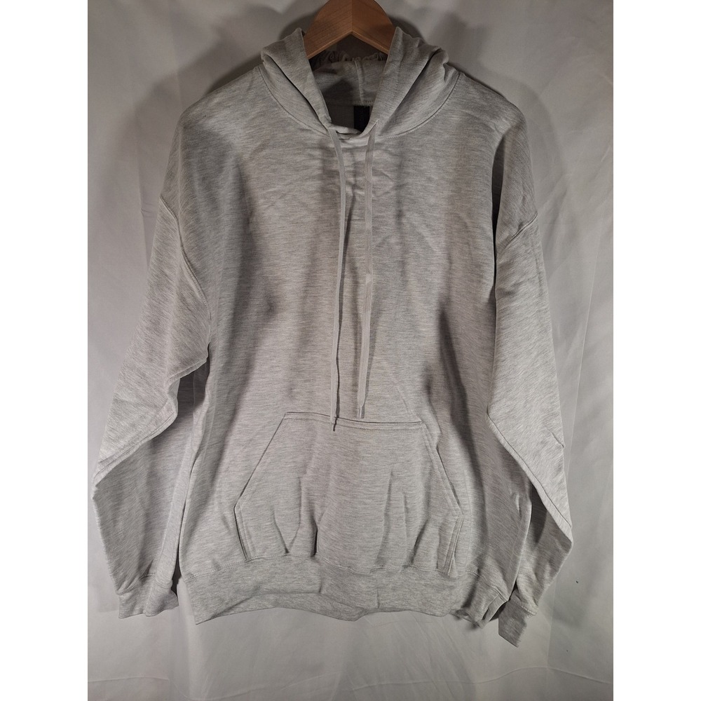 Gildan Softstyle Midweight Hoodie Mens L Light Gray Heather Pullover‎ Sweatshirt